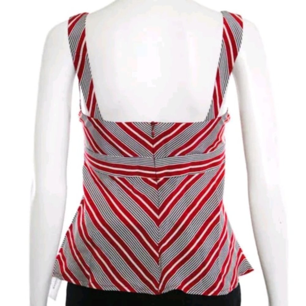 Nanette lepore silk spaghetti striped top shirt 4 - Picture 3 of 5